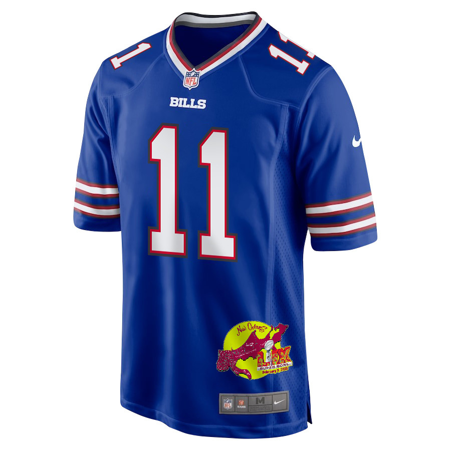 Mitchell Trubisky 11 Buffalo Bills Super Bowl LIX New Orleans Patch Game Men Jersey - Royal JS7283 nicesnker - Image 3