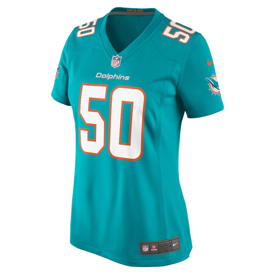 Mohamed Kamara 50 Miami Dolphins Women's Game Jersey - Aqua JS2252 nicesnker - Image 2