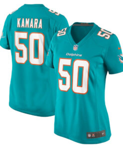 Mohamed Kamara 50 Miami Dolphins Women's Game Jersey - Aqua JS2252 nicesnker