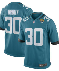 Montaric Brown 30 Jacksonville Jaguars Men Game Jersey - Teal JS7586 nicesnker