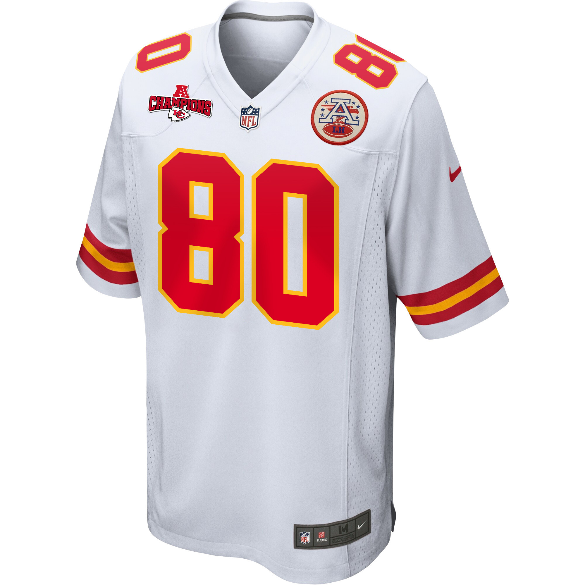 Montrell Washington 80 Kansas City Chiefs AFC Champions Patch Game Men Jersey - White JS1316 nicesnker - Image 2
