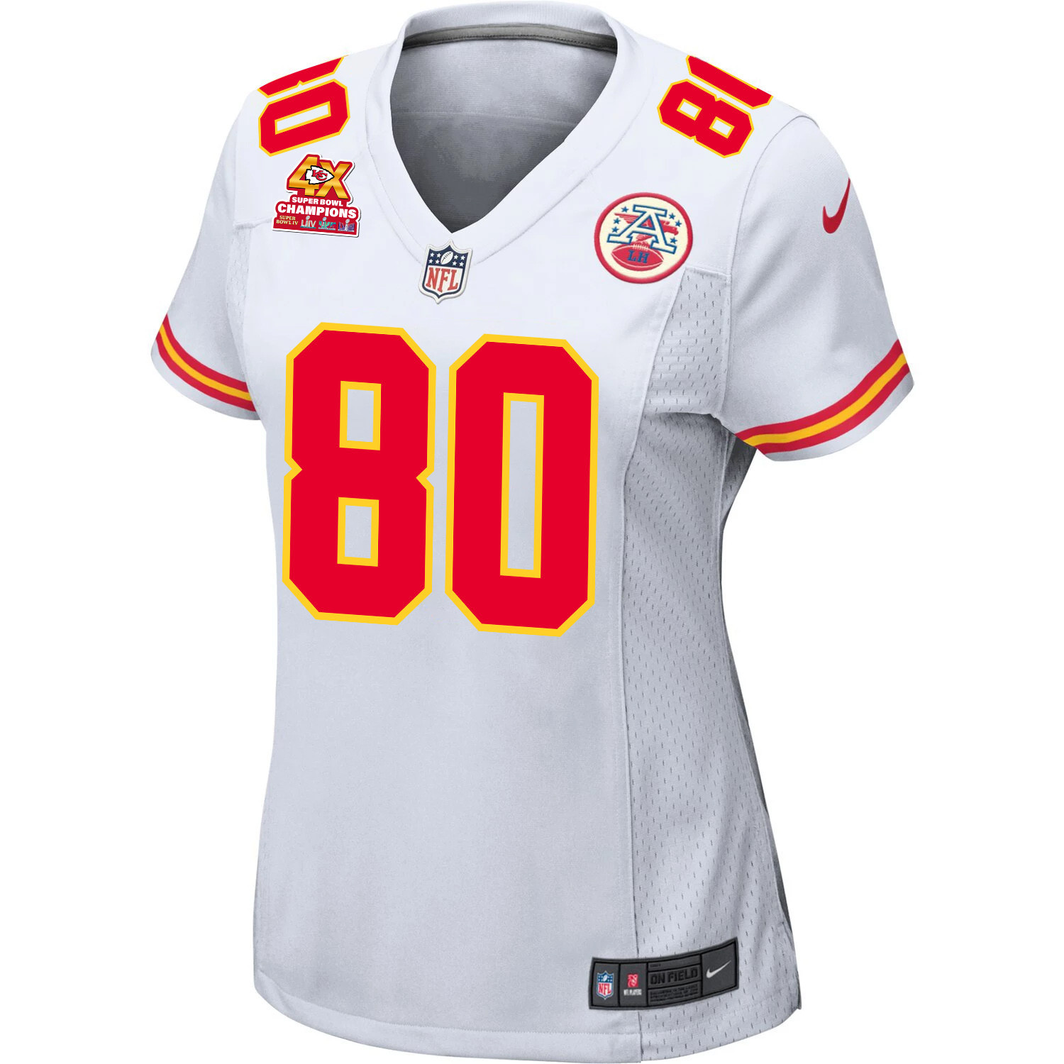 Montrell Washington 80 Kansas City Chiefs Super Bowl LVIII Champions 4X Game Women Jersey - White JS5054 nicesnker - Image 2