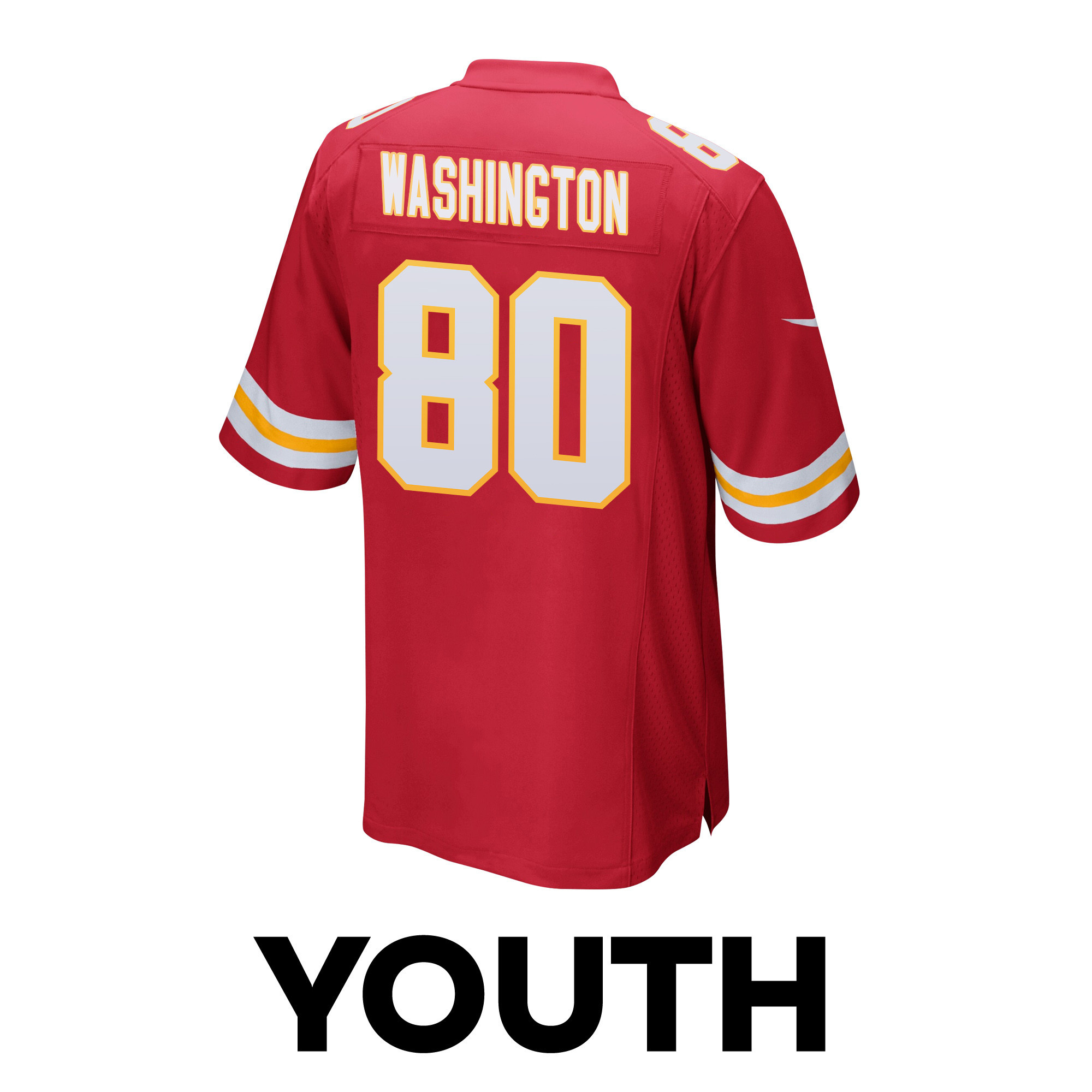 Montrell Washington 80 Kansas City Chiefs Super Bowl LVIII Champions 4X Game YOUTH Jersey - Red JS2593 nicesnker - Image 3