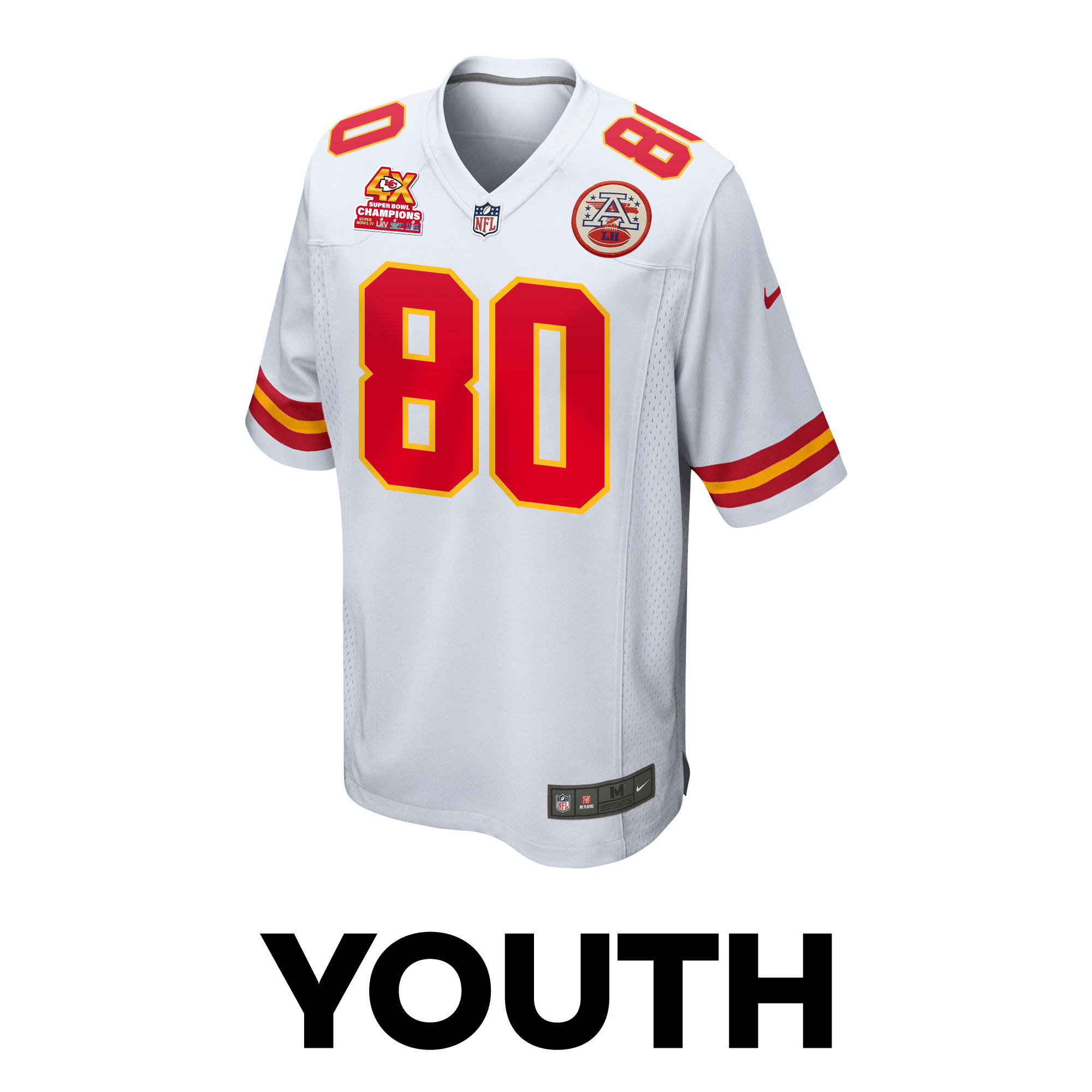 Montrell Washington 80 Kansas City Chiefs Super Bowl LVIII Champions 4X Game YOUTH Jersey - White JS4531 nicesnker - Image 2