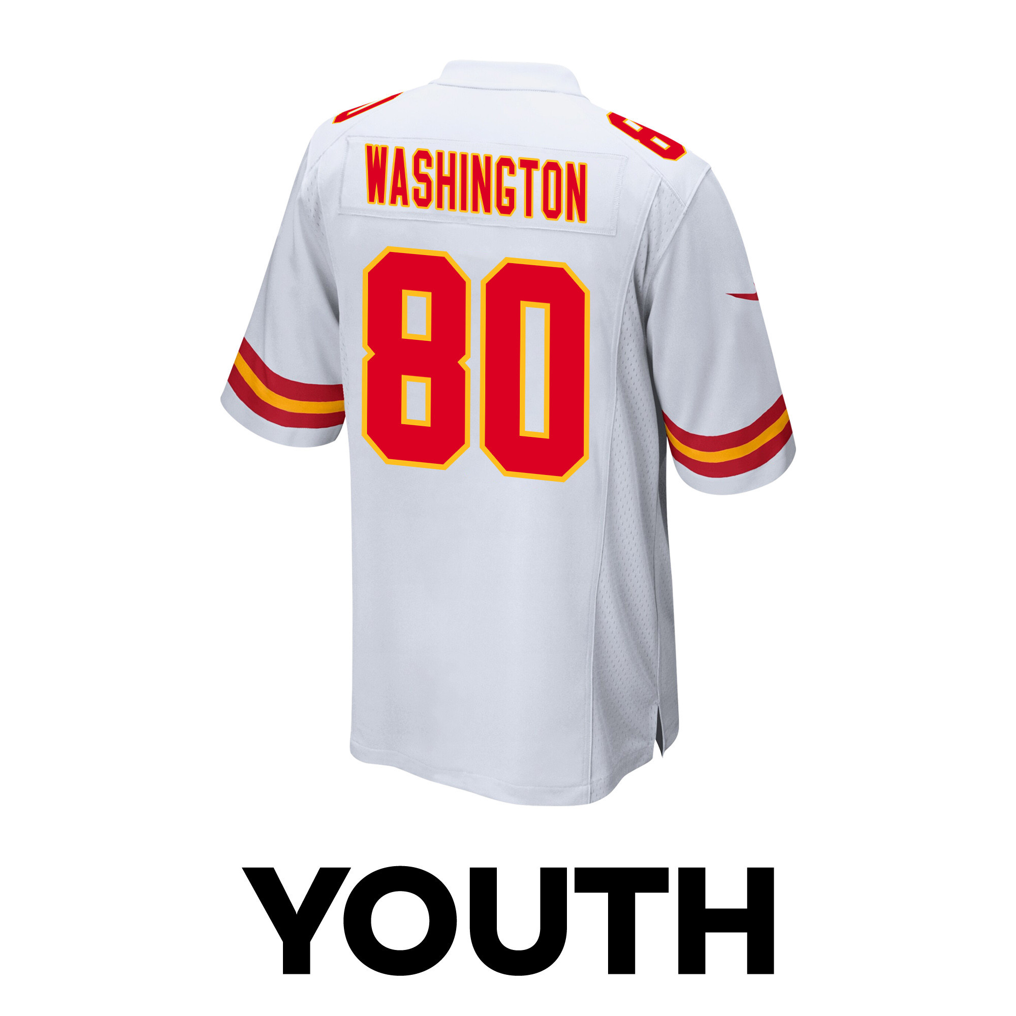 Montrell Washington 80 Kansas City Chiefs Super Bowl LVIII Champions 4X Game YOUTH Jersey - White JS4531 nicesnker - Image 3