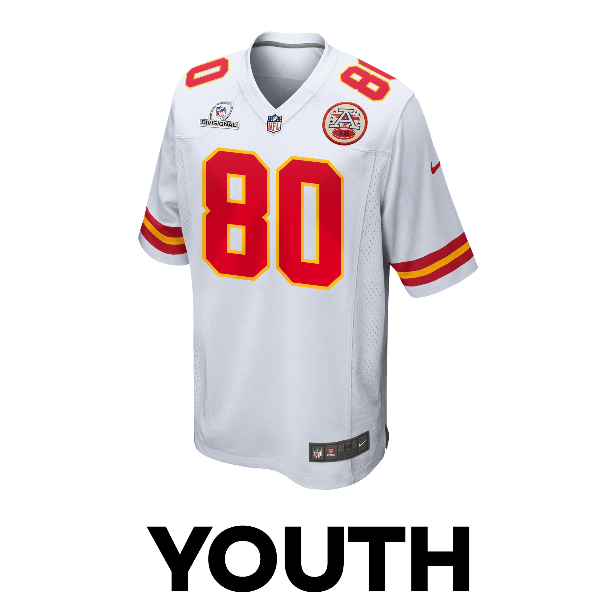 Montrell Washington 80 Kansas City Chiefs Super Bowl LVIII Patch Game YOUTH Jersey - White JS4941 nicesnker - Image 2