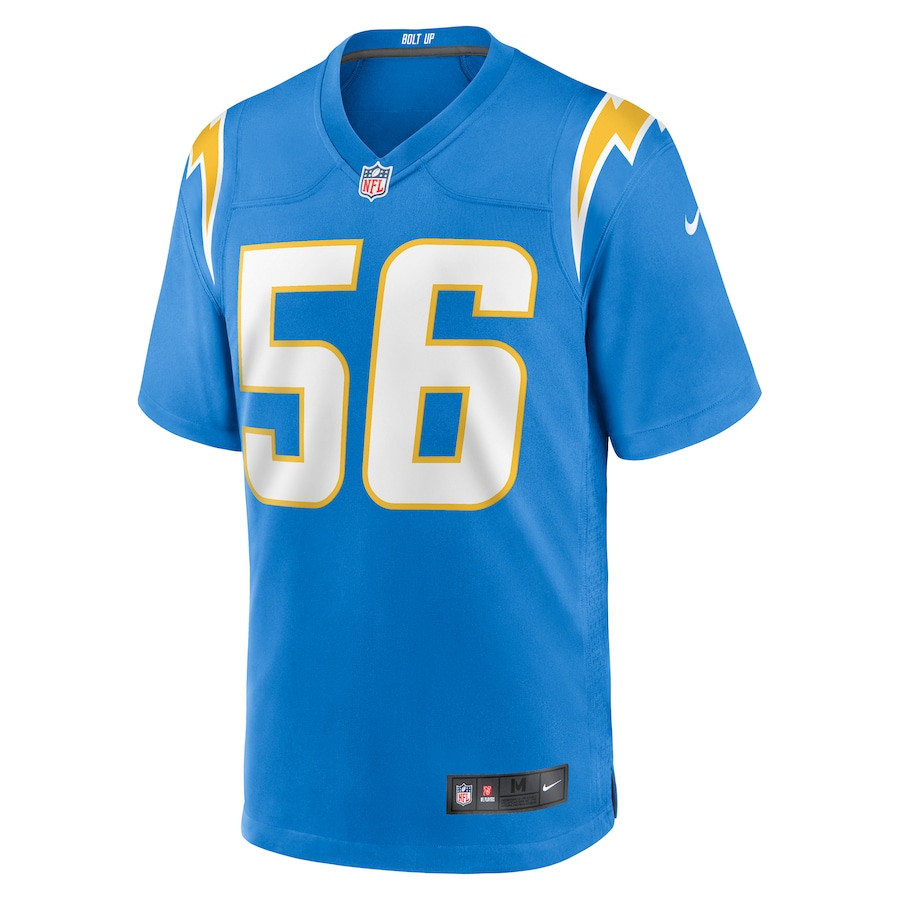 Morgan Fox 56 Los Angeles Chargers Team Game Men Jersey - Powder Blue JS8407 nicesnker - Image 2