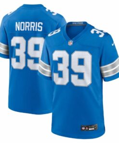 Morice Norris 39 Detroit Lions Game Men Jersey - Blue JS9458 nicesnker
