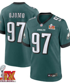 Moro Ojomo #97 Philadelphia Eagles Super Bowl LIX Jersey - Men's - Midnight Green JS3633 nicesnker