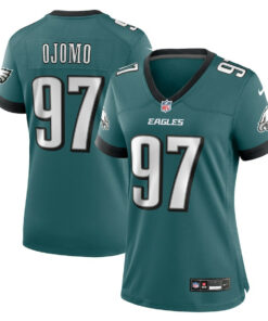 Moro Ojomo 97 Philadelphia Eagles Women's Team Game Jersey - Midnight Green JS7412 nicesnker