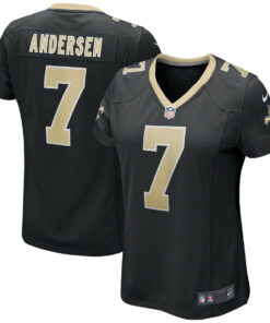Morten Andersen 7 New Orleans Saints Women Game Retired Jersey - Black JS7387 nicesnker