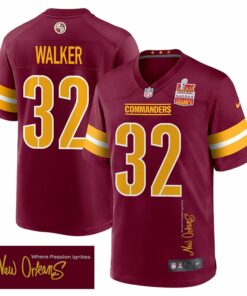 Mykal Walker 32 Washington Commanders Super Bowl LIX Champions Patch 'New Orleans - Where Passion Ignites' EMBROIDERED Game Men Jersey - Burgundy JS8591 nicesnker