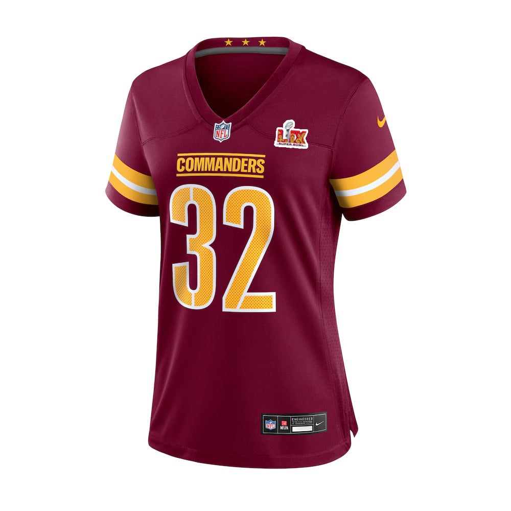Mykal Walker #32 Washington Commanders Super Bowl LIX Women's Jersey - Burgundy JS3812 nicesnker - Image 2