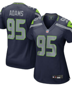 Myles Adams 95 Seattle Seahawks Women's Team Game Jersey - College Navy JS8592 nicesnker