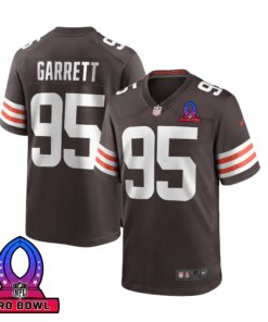 Myles Garrett 95 Cleveland Browns 2025 Pro Bowl Patch Game Men Jersey - Brown JS3768 nicesnker