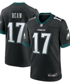 Nakobe Dean 17 Philadelphia Eagles Alternate Game Men Jersey - Black JS6872 nicesnker