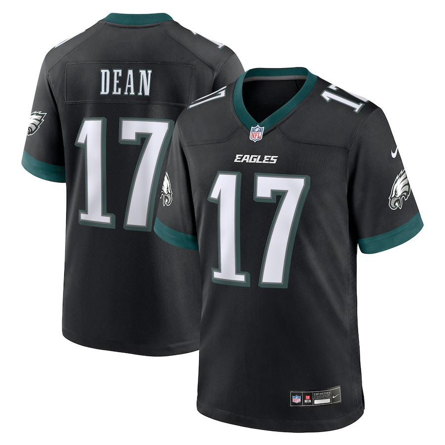 Nakobe Dean 17 Philadelphia Eagles Alternate Game Men Jersey - Black JS6872 nicesnker