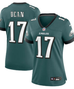 Nakobe Dean 17 Philadelphia Eagles Women's Team Game Jersey - Midnight Green JS3155 nicesnker