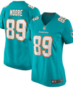 Nat Moore 89 Miami Dolphins Women Game Retired Jersey - Aqua JS7190 nicesnker
