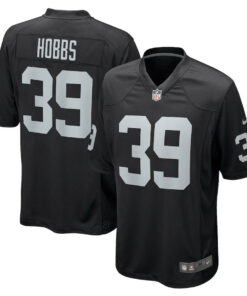 Nate Hobbs 39 Las Vegas Raiders Men Game Jersey - Black JS5376 nicesnker