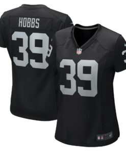 Nate Hobbs 39 Las Vegas Raiders Women Game Jersey - Black JS5679 nicesnker