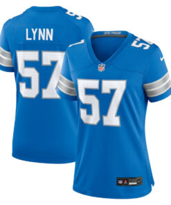 Nate Lynn 57 Detroit Lions Women's Game Jersey - Blue JS3021 nicesnker
