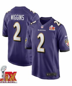 Nate Wiggins #2 Baltimore Ravens Super Bowl LIX Jersey - Men's - Purple JS4925 nicesnker