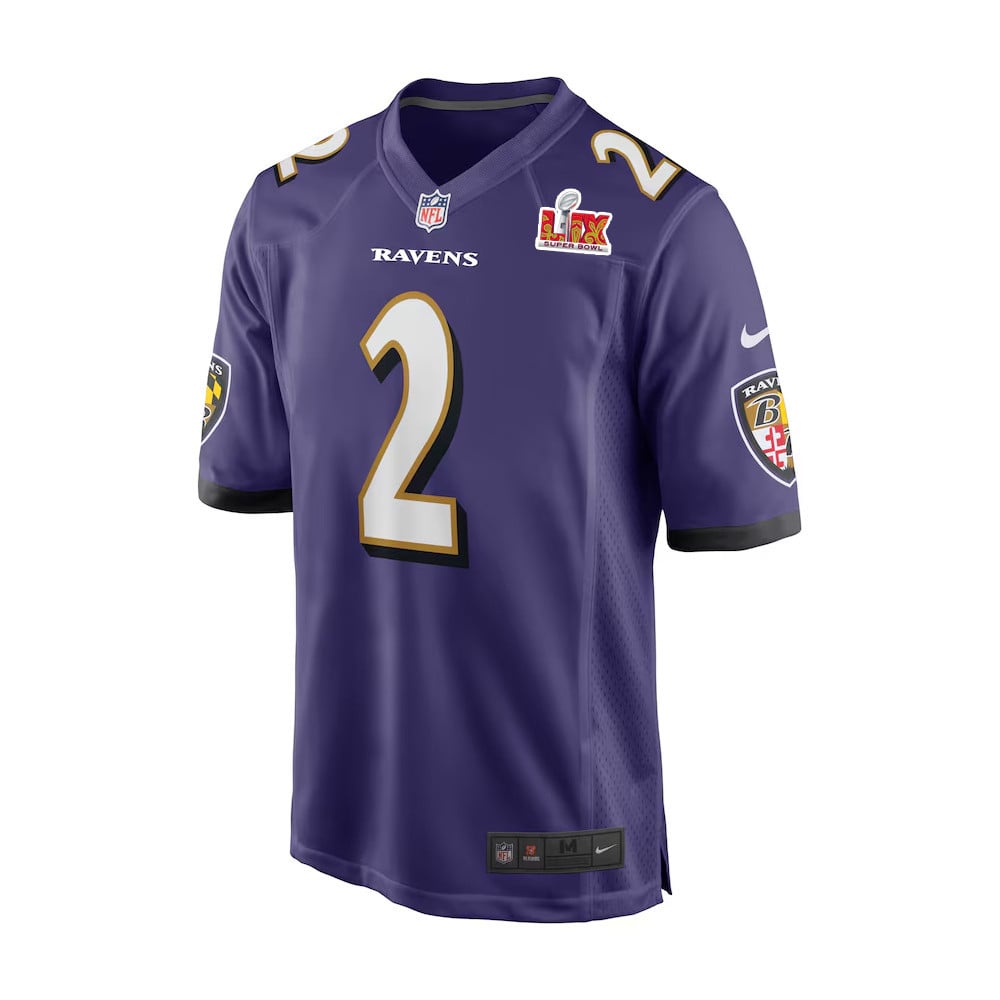 Nate Wiggins #2 Baltimore Ravens Super Bowl LIX Jersey - Men's - Purple JS4925 nicesnker - Image 2
