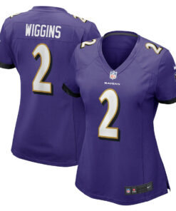 Nate Wiggins 2 Baltimore Ravens Women's Game Jersey - Purple JS4201 nicesnker