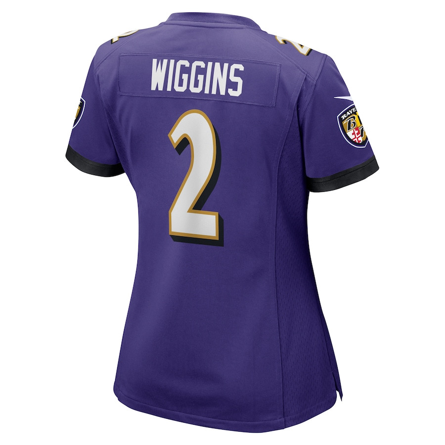 Nate Wiggins 2 Baltimore Ravens Women's Game Jersey - Purple JS4201 nicesnker - Image 3