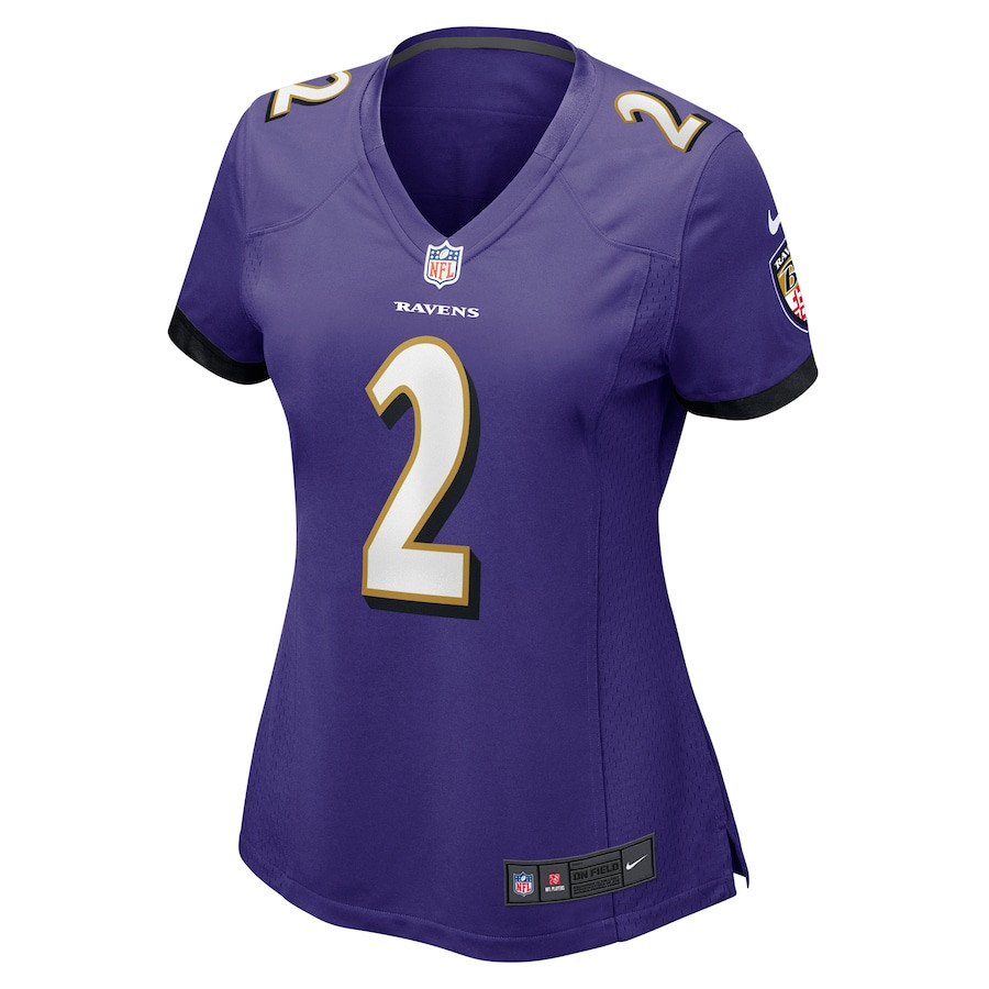 Nate Wiggins 2 Baltimore Ravens Women's Game Jersey - Purple JS4201 nicesnker - Image 2