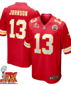 Nazeeh Johnson #13 Kansas City Chiefs Super Bowl LIX Jersey - Men's - Red JS8694 nicesnker