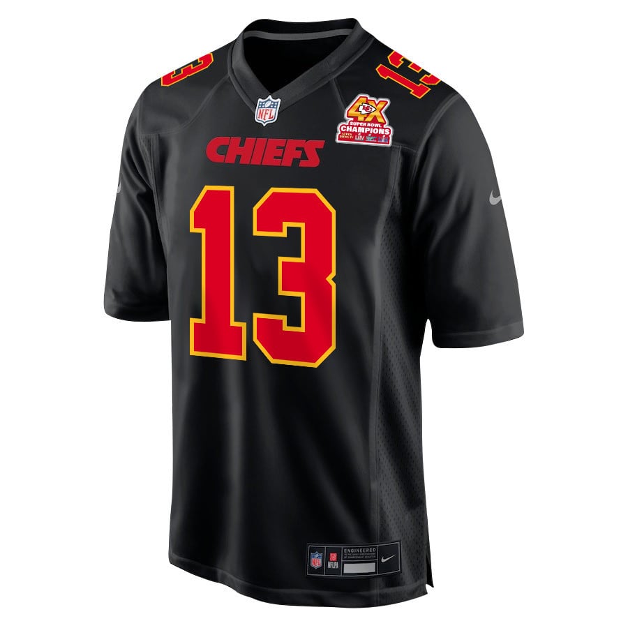 Nazeeh Johnson 13 Kansas City Chiefs Super Bowl LVIII Champions 4X Fashion Game Men Jersey - Carbon Black JS5539 nicesnker - Image 2