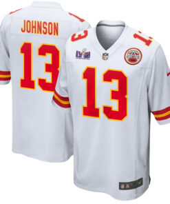 Nazeeh Johnson 13 Kansas City Chiefs Super Bowl LVIII Patch Game Men Jersey - White JS7753 nicesnker
