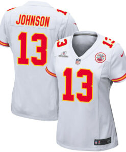 Nazeeh Johnson 13 Kansas City Chiefs Super Bowl LVIII Patch Game Women Jersey - White JS9266 nicesnker