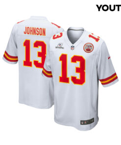 Nazeeh Johnson 13 Kansas City Chiefs Super Bowl LVIII Patch Game YOUTH Jersey - White JS8713 nicesnker