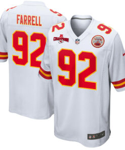 Neil Farrell 92 Kansas City Chiefs AFC Champions Patch Game Men Jersey - White JS9934 nicesnker