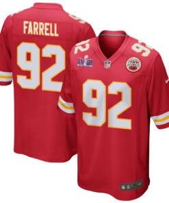 Neil Farrell 92 Kansas City Chiefs Super Bowl LVIII Patch Game Men Jersey - Red JS6529 nicesnker