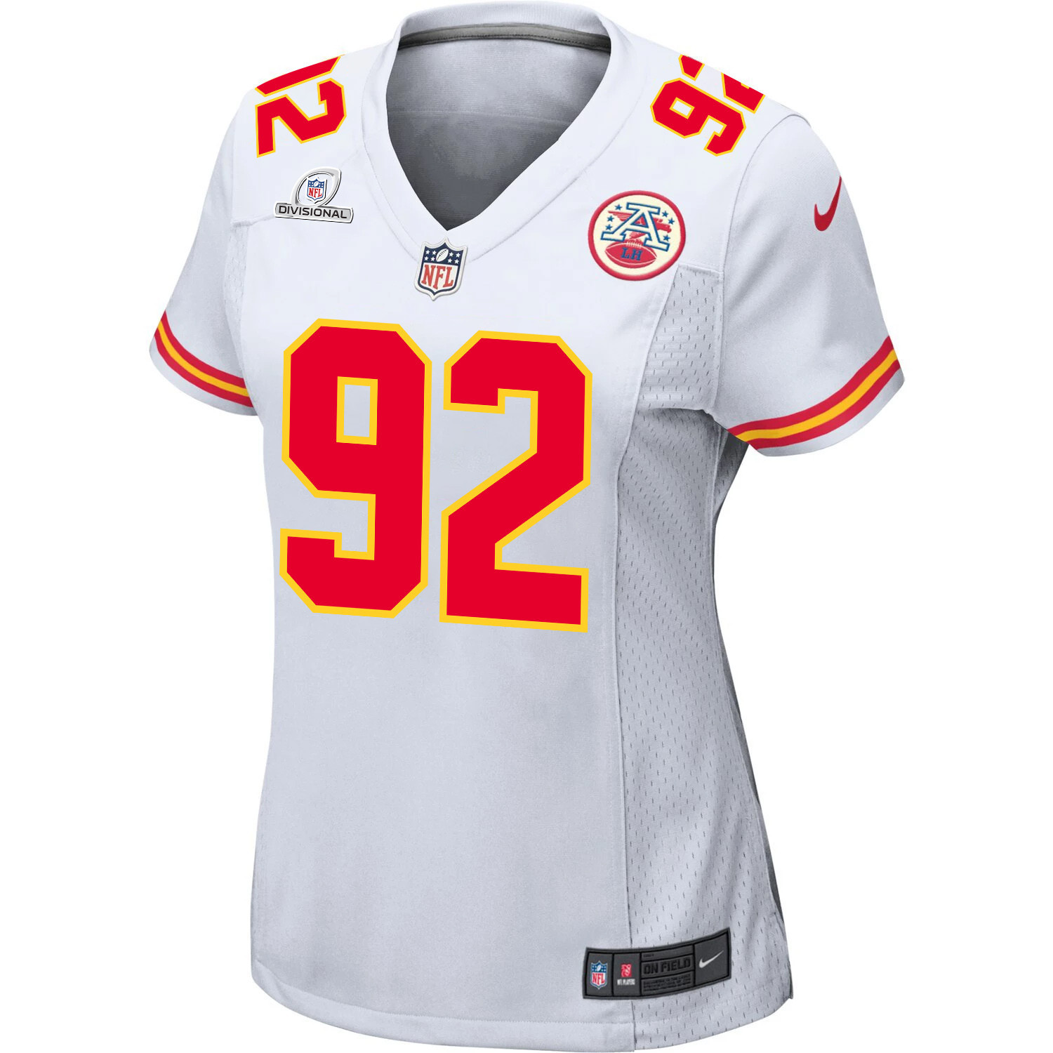 Neil Farrell 92 Kansas City Chiefs Super Bowl LVIII Patch Game Women Jersey - White JS7415 nicesnker - Image 2