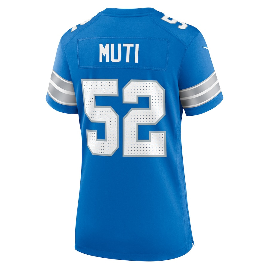 Netane Muti 52 Detroit Lions Women's Game Jersey - Blue JS4123 nicesnker - Image 3