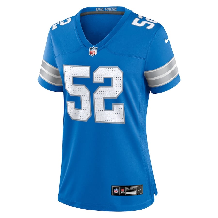 Netane Muti 52 Detroit Lions Women's Game Jersey - Blue JS4123 nicesnker - Image 2