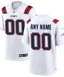 New England Patriots Men Custom Game Jersey - White JS2642 nicesnker