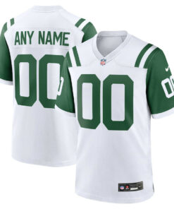 New York Jets Classic Alternate Custom Men Jersey - White JS7484 nicesnker