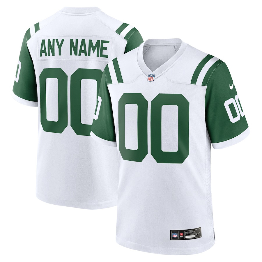 New York Jets Classic Alternate Custom Men Jersey - White JS7484 nicesnker