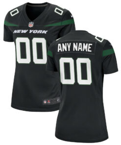 New York Jets Women Alternate Custom Game Jersey - Stealth Black JS7908 nicesnker