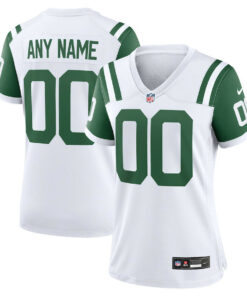 New York Jets Women's Classic Alternate Custom Jersey - White JS5008 nicesnker
