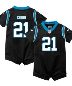 Newborn Carolina Panthers Jeremy Chinn Black Romper Game Jersey JS9803 nicesnker