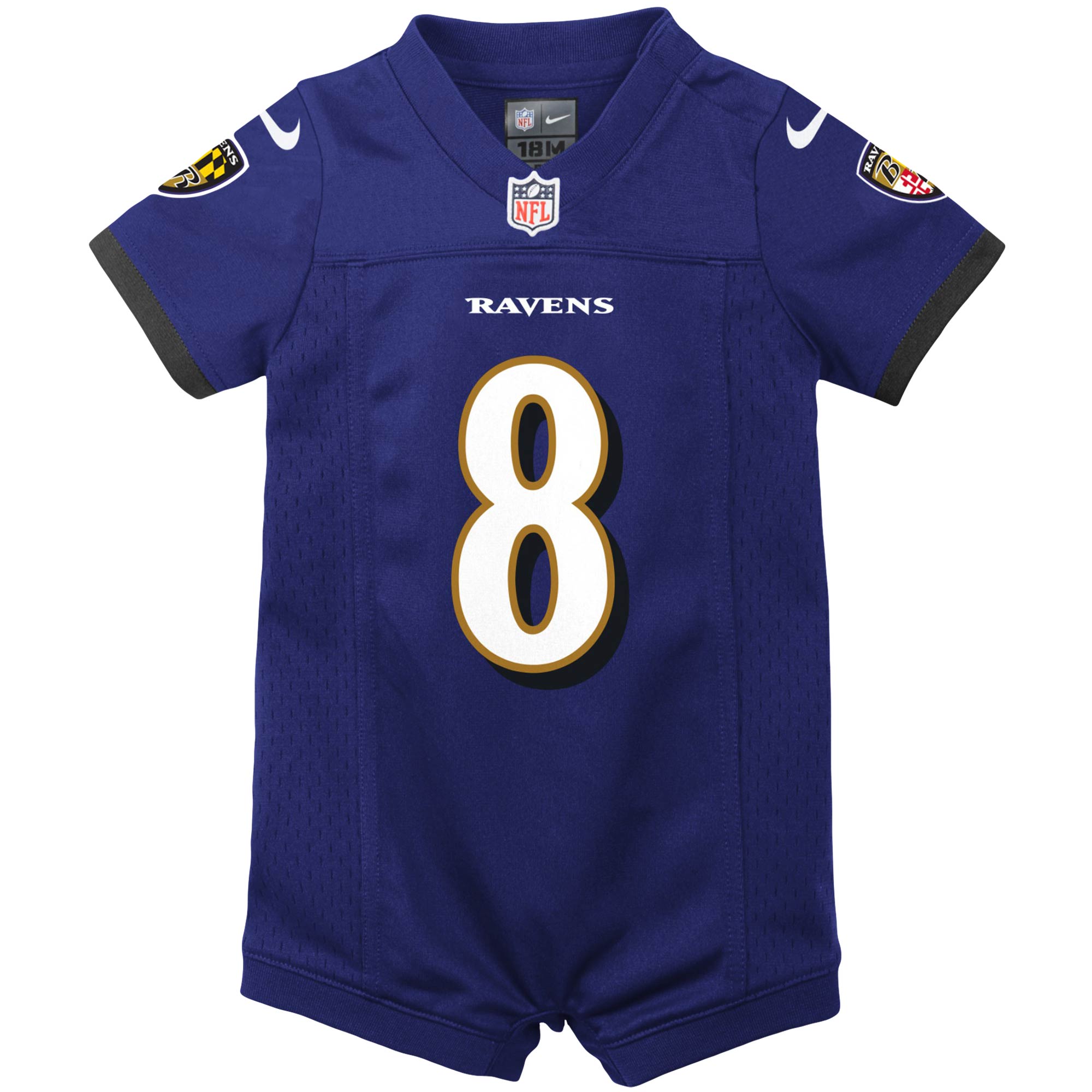 Newborn & Infant Baltimore Ravens Lamar Jackson Purple Romper Jersey JS5323 nicesnker - Image 2