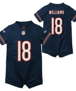 Newborn & Infant Chicago Bears Caleb Williams Navy Game Romper Jersey JS6558 nicesnker