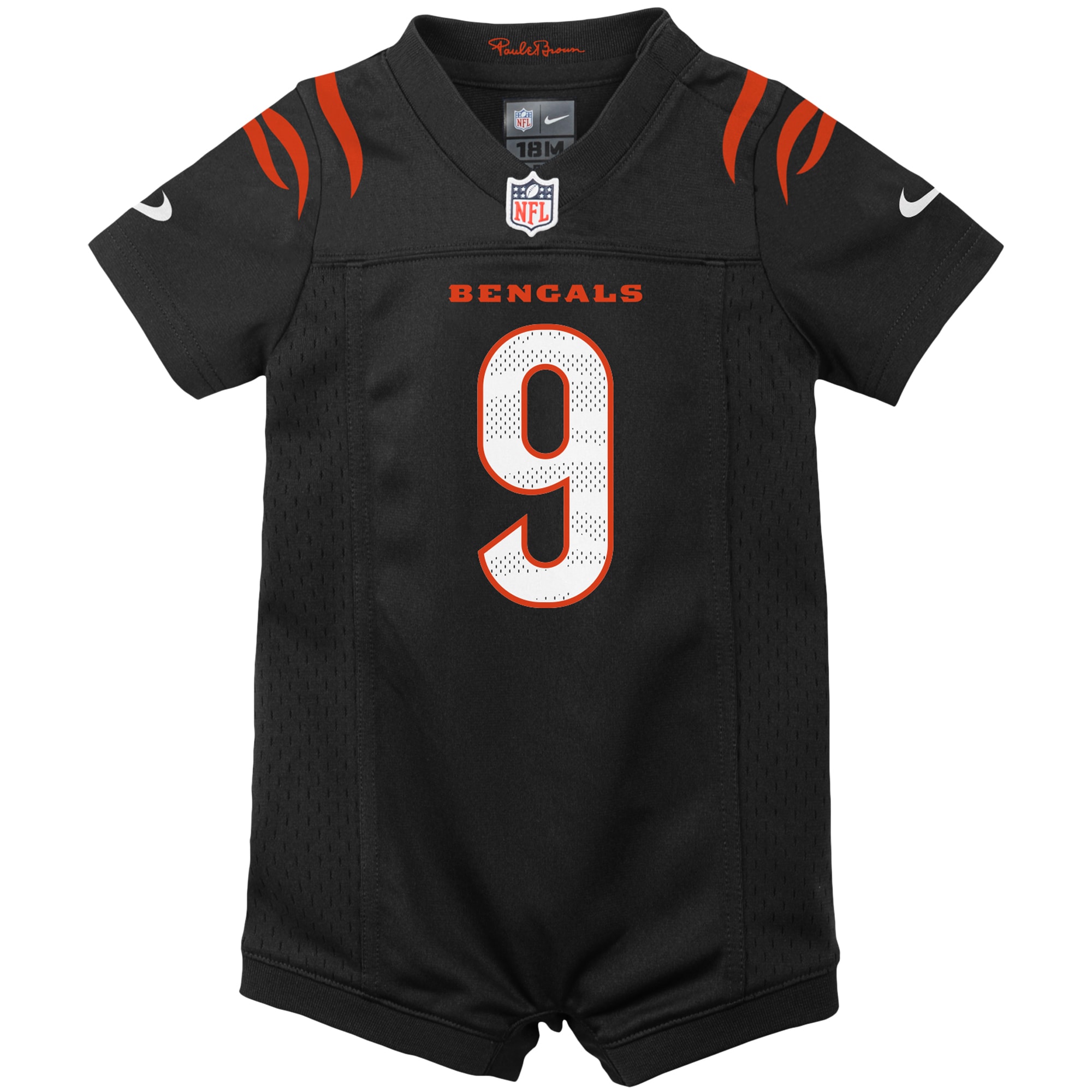 Newborn & Infant Cincinnati Bengals Joe Burrow Black Game Romper Jersey JS7000 nicesnker - Image 2